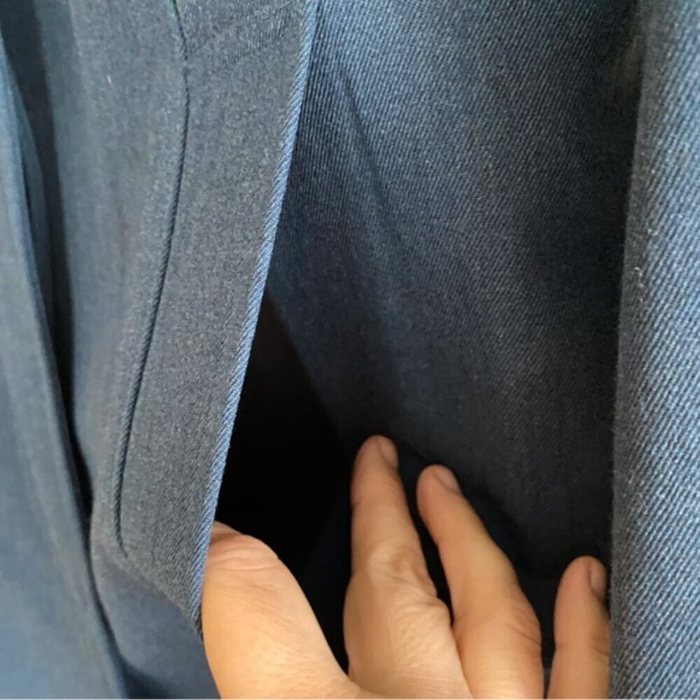 Vintage Canadian Air Force 100% Wool Blue Lined Long Overcoat Jacket Woman Large - Picture 9 of 15